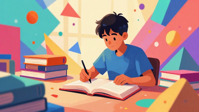 Nuestro libro de proyectos tomo 3 Tercer grado de Telesecundaria (2025-2026) 18 Estudiante estudia textos con diseño moderno y vibrante