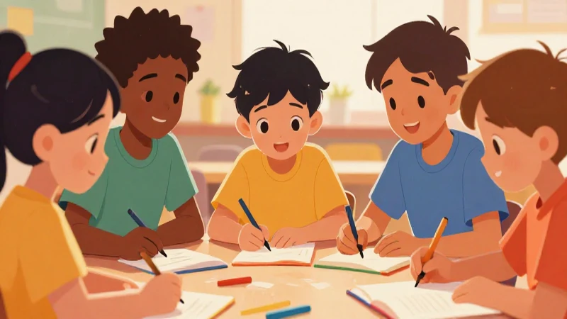 Nuestros saberes: Libro para alumnos, maestros y familia Cuarto grado (2025-2026) 21 Niños diversos aprenden en ilustración colorida