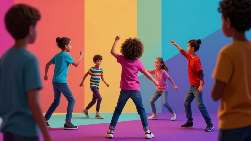 Niños diversos aprenden en una ilustración llamativa