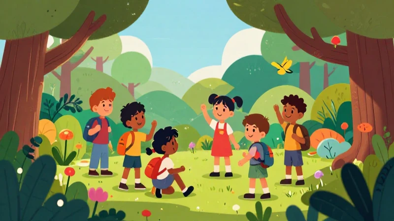 Ilustración vibrante y cercana a un ecosistema
