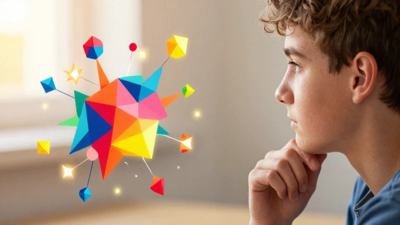 Ilustración abstracta y educativa sobre el cerebro adolescente