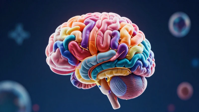 Ilustración cerebral vibrante con conexiones claras