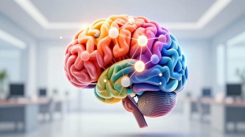 Diagrama cerebral abstracto, brillante y colorido