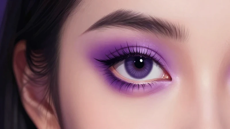 Ojo morado destacado en retrato elegante