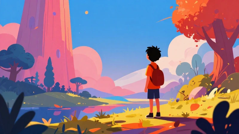 Ilustración vibrante y moderna para niños
