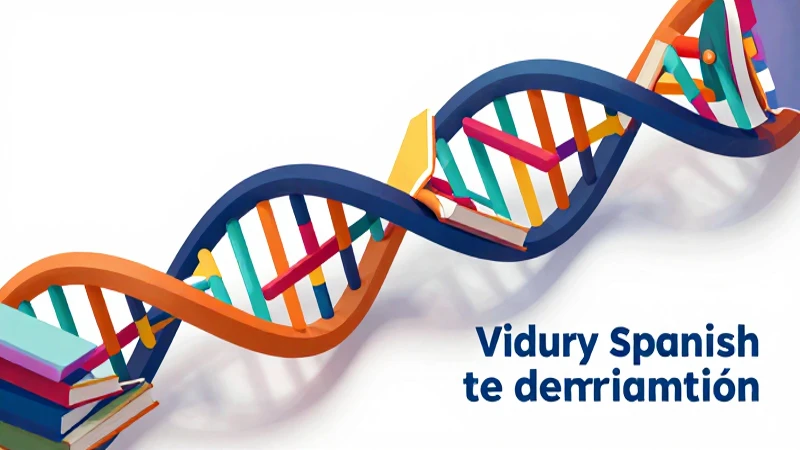 Póster educativo vibrante sobre la evolución del español