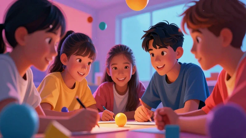 Estudiantes colaboran en libro colorido y dinámico