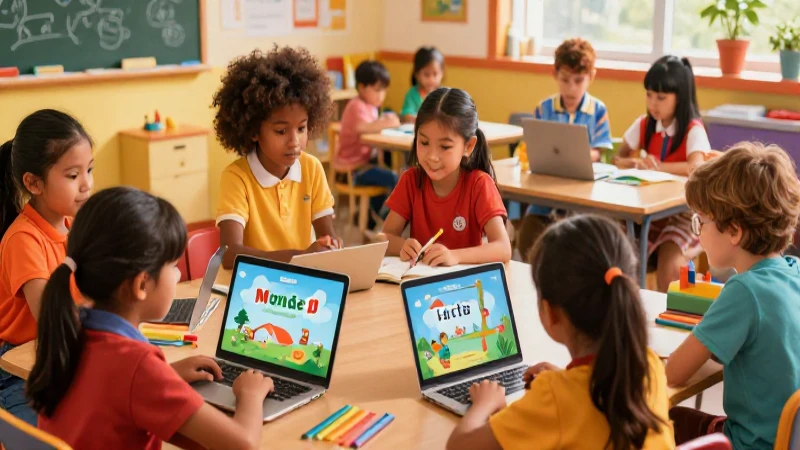 Aula vibrante: niños aprenden con tecnología