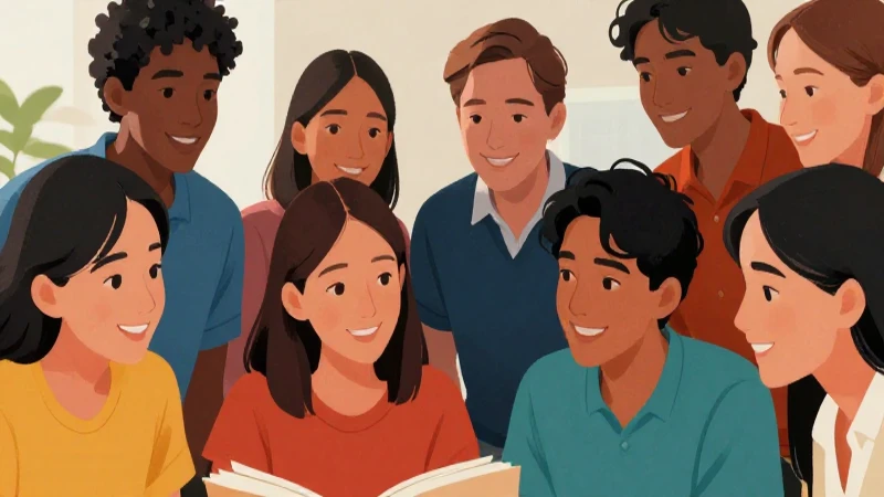 Ilustración concisa y profesional de comunidad diversa