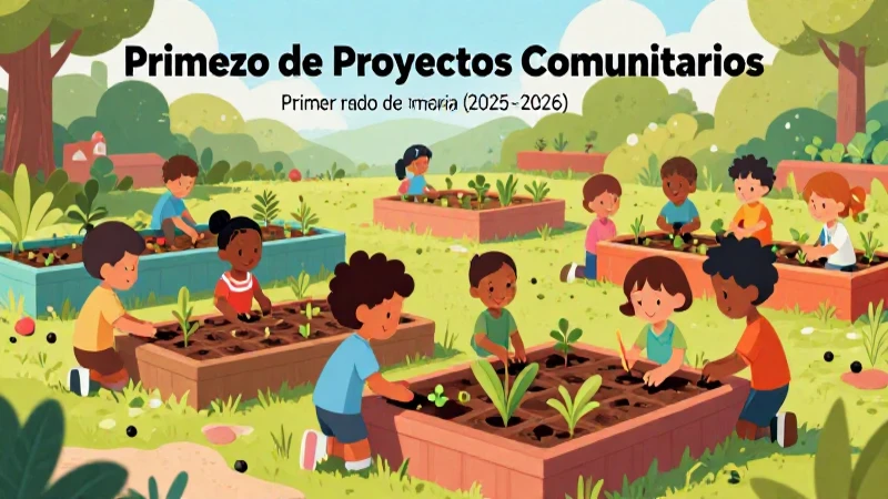 Niños plantan semillas en jardín comunitario