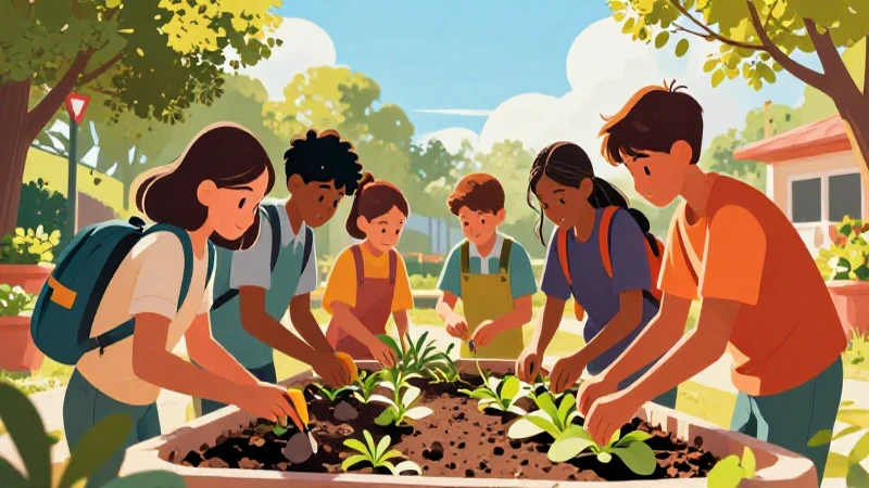 Alumnos crean un jardín comunitario vibrante y educativo
