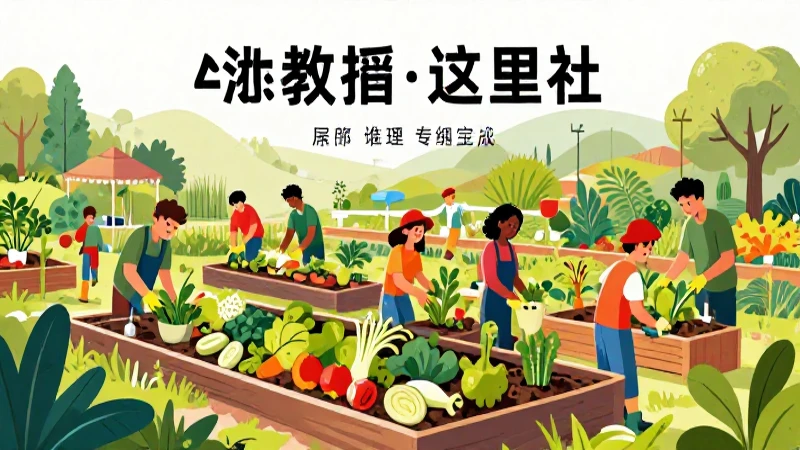 Jardín comunitario vibrante y educativo