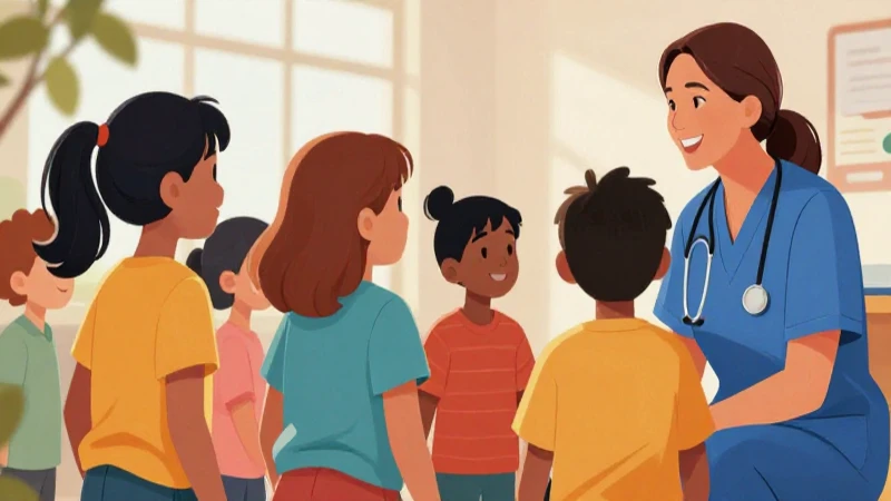 Niños felices en ilustración académica vibrante