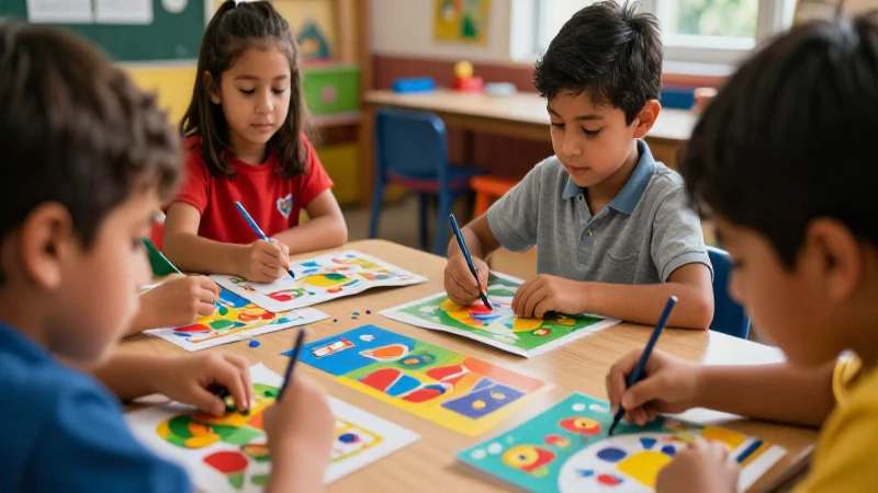 Aula infantil vibrante y llena de aprendizaje