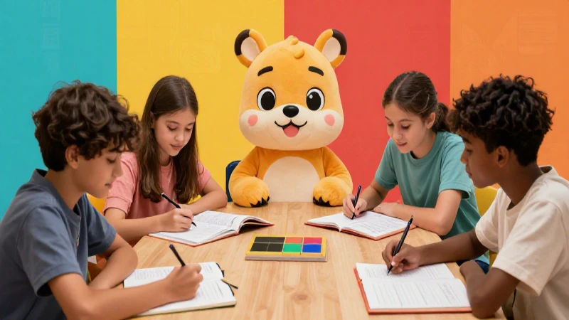 Ilustración educativa vibrante y alegre estudiantil