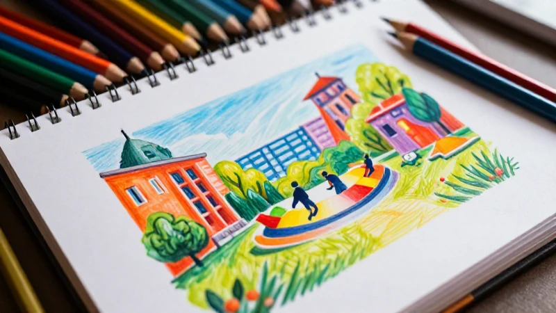 Ilustración académica colorida y profesional
