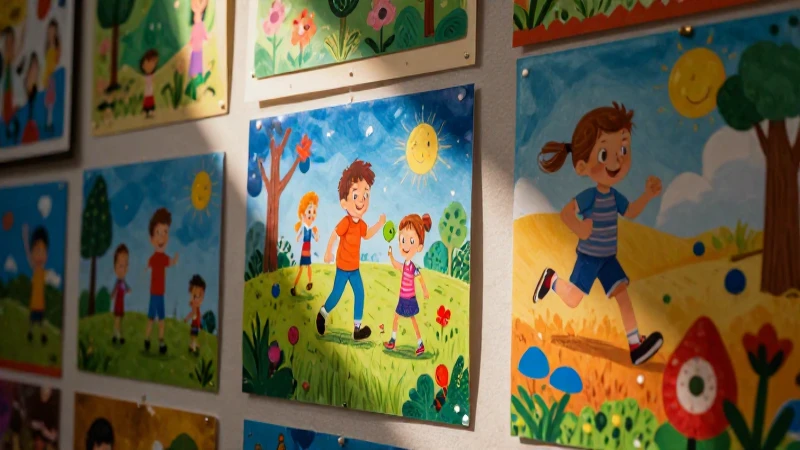 Arte infantil vibrante y llamativo
