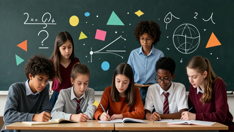 Estudiantes resuelven problemas matemáticos juntos