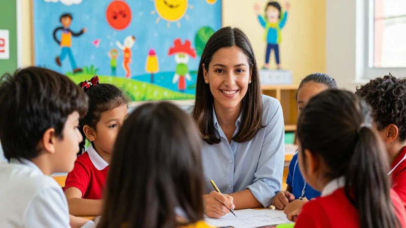 Niños aprenden juntos en un aula vibrante