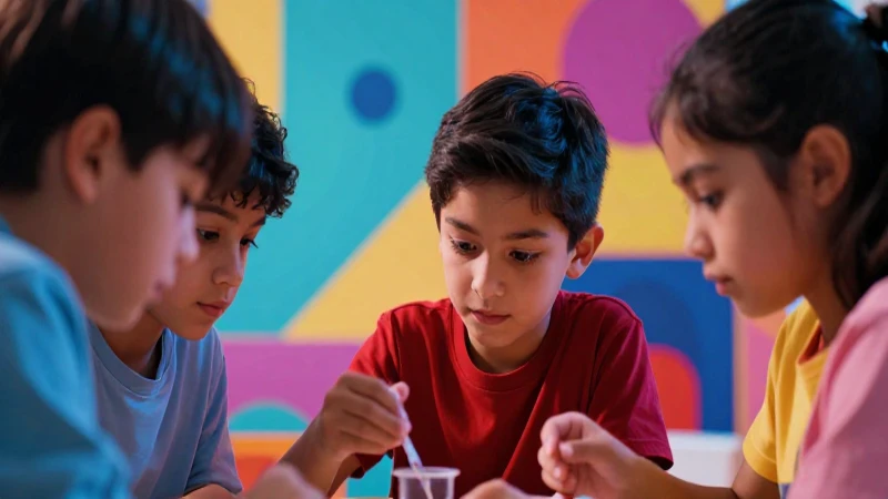 Niños exploran ciencia con luz dramática