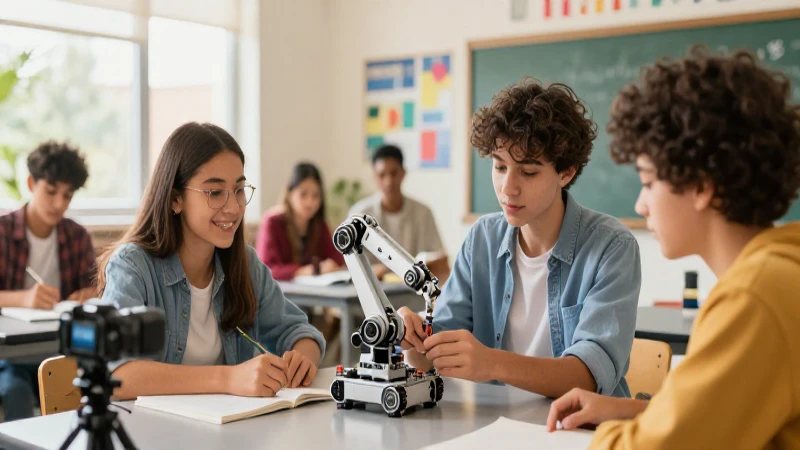 Estudiantes construyen un brazo robótico con entusiasmo