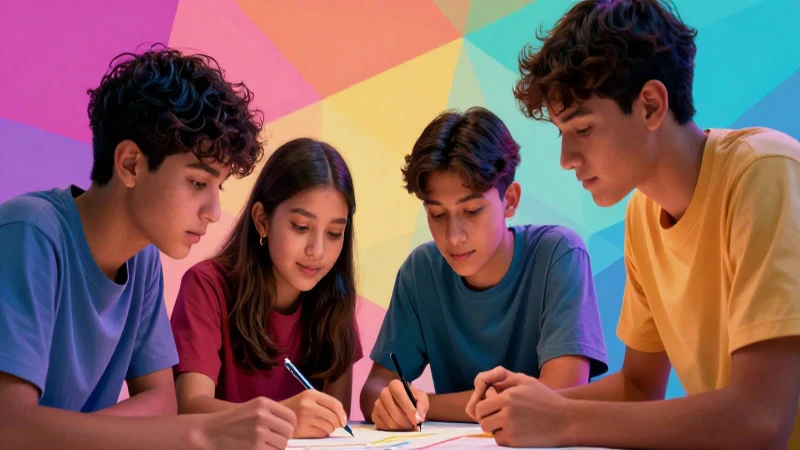 Jóvenes colaboran en proyecto escolar vibrante