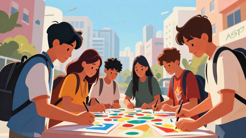 Jóvenes colaboran en proyecto comunitario colorido