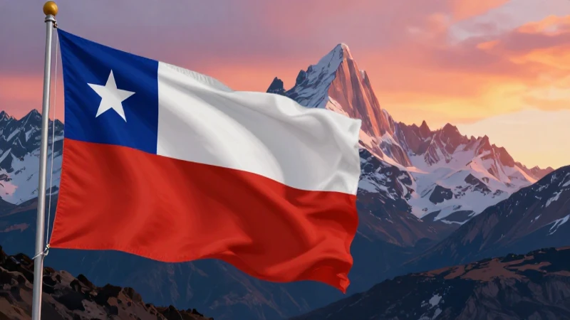 Bandera chilena, Andes y atardecer vibrante
