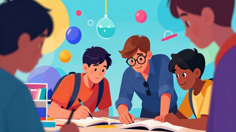 Ilustración científica vibrante y moderna para estudiantes