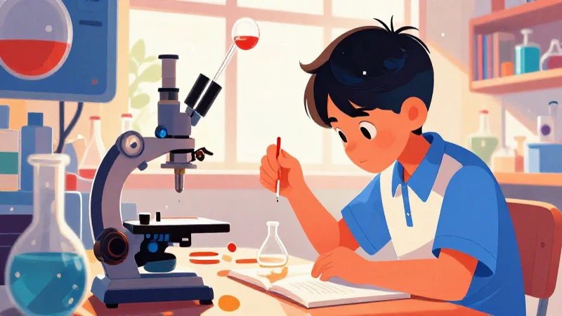 Ilustración moderna y cautivadora del aprendizaje científico