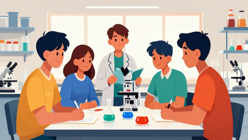 Ilustración vibrante para estudiantes científicos