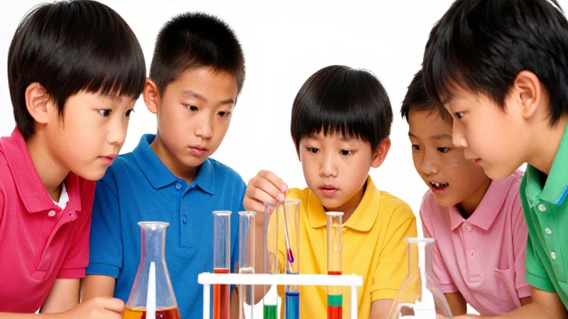 Niños exploran ciencias con ilustraciones vibrantes