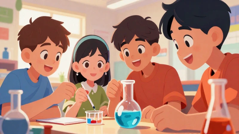 Ilustración educativa vibrante y dinámica para adolescentes