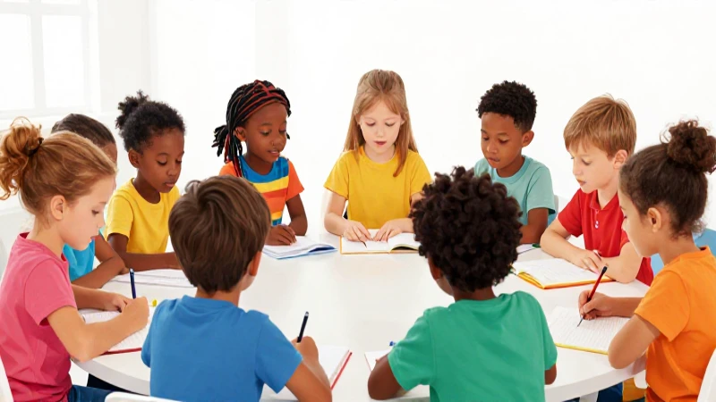 Ilustración vibrante y educativa con niños diversos