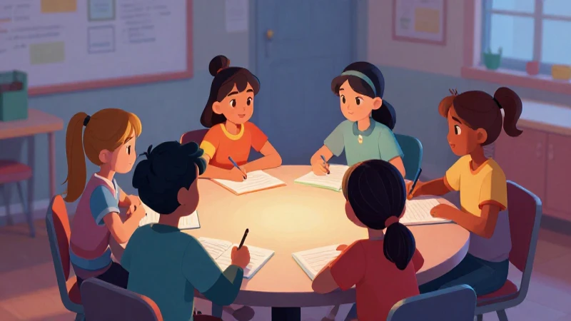 Niños aprendiendo con arte educativo vibrante