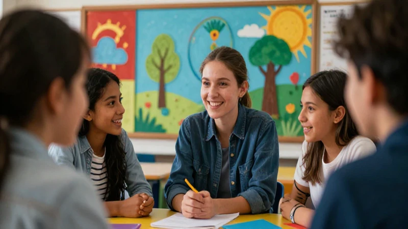 Proyecto escolar colorido y colaborativo destaca