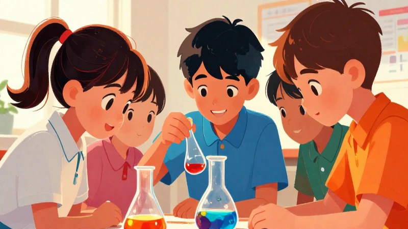 Niños exploran la ciencia con ilustraciones brillantes