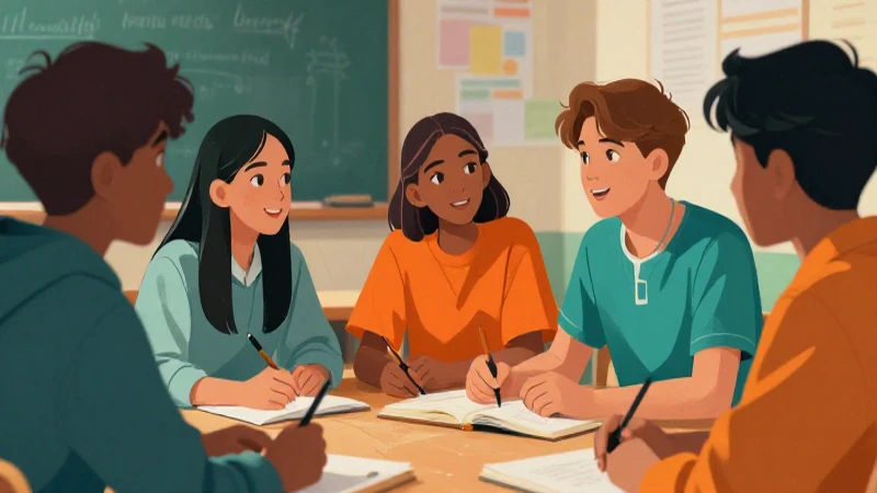 Ilustraciones vibrantes capturan un ambiente académico cálido