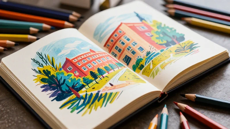 Ilustración académica vibrante y moderna