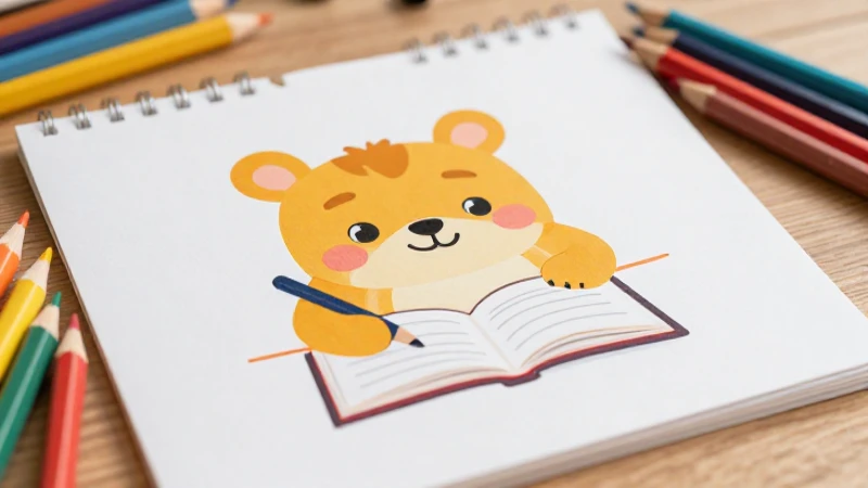 Trazos y números Segundo grado de Primaria (2025-2026) 25 Ilustración colorida y enfocada en lápices