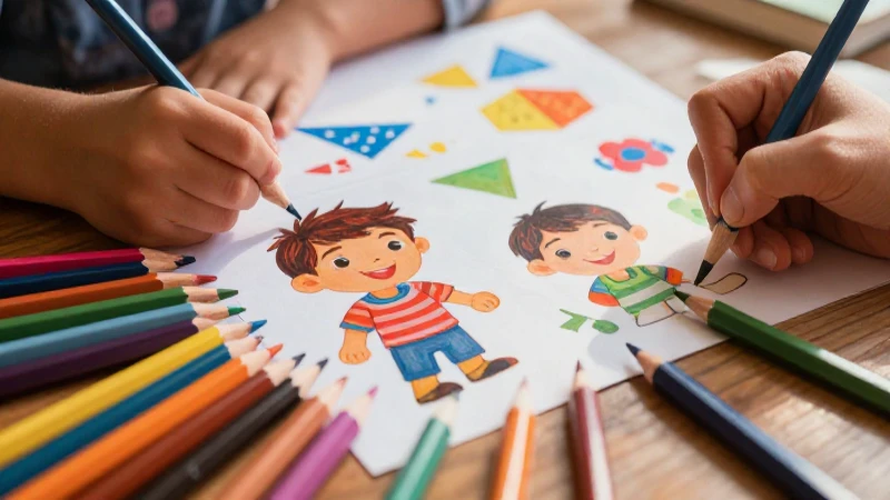 Trazos y números Segundo grado de Primaria (2025-2026) 15 Lápices y niños aprenden formas con alegría