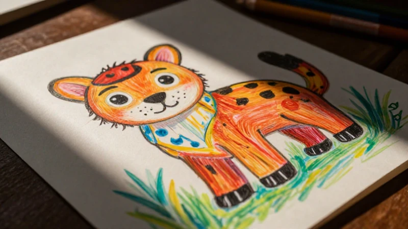 Trazos y palabras Segundo grado de Primaria 2025-2026 27 Dibujo infantil vibrante y académico de animal