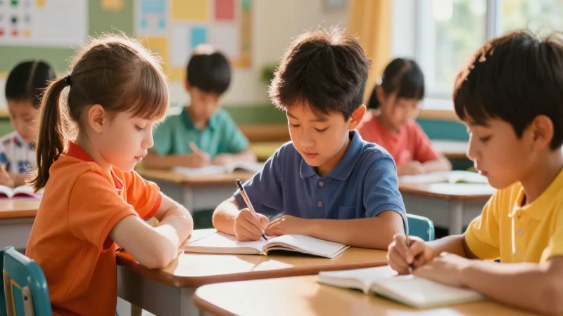 Trazos y palabras Segundo grado de Primaria 2025-2026 24 Niños aprenden en ilustración vibrante y llamativa