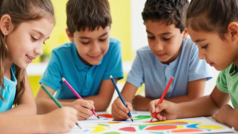 Trazos y palabras Segundo grado de Primaria 2025-2026 23 Niños aprenden arte vibrante y colorido