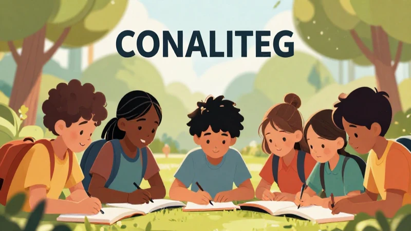 Niños aprenden juntos en ilustración vibrante y moderna