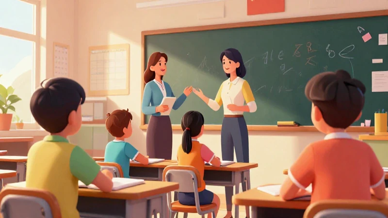 Ilustración vibrante muestra una clase activa y alegre