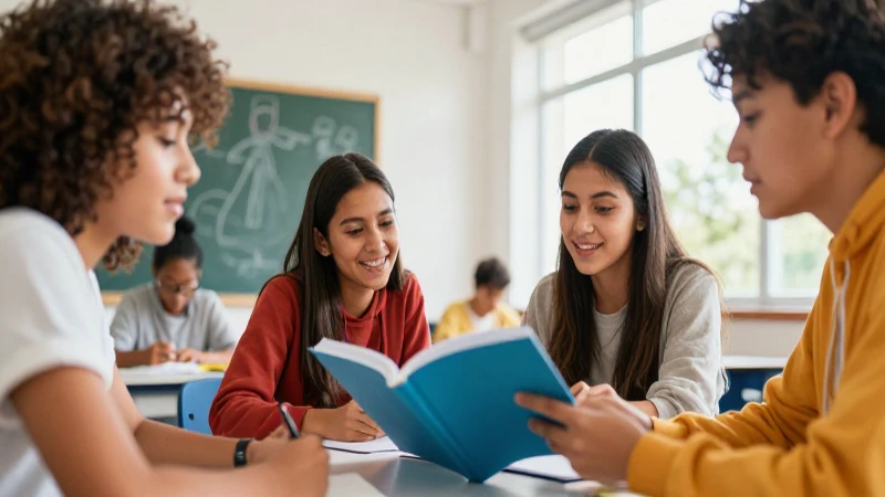 Estudiantes diversos aprenden juntos en clase