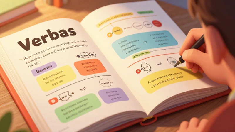 Ilustración didáctica muestra aprendizaje amigable del español