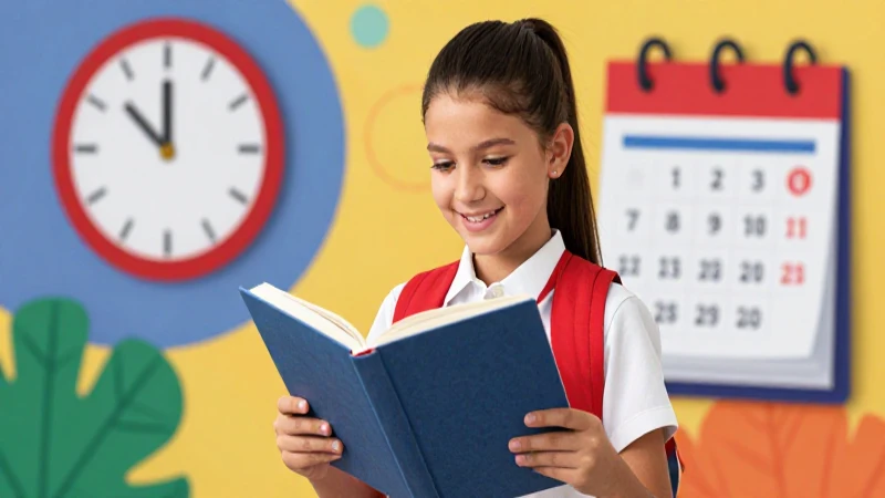 Ilustración mexicana: estudiante sonríe leyendo alegremente